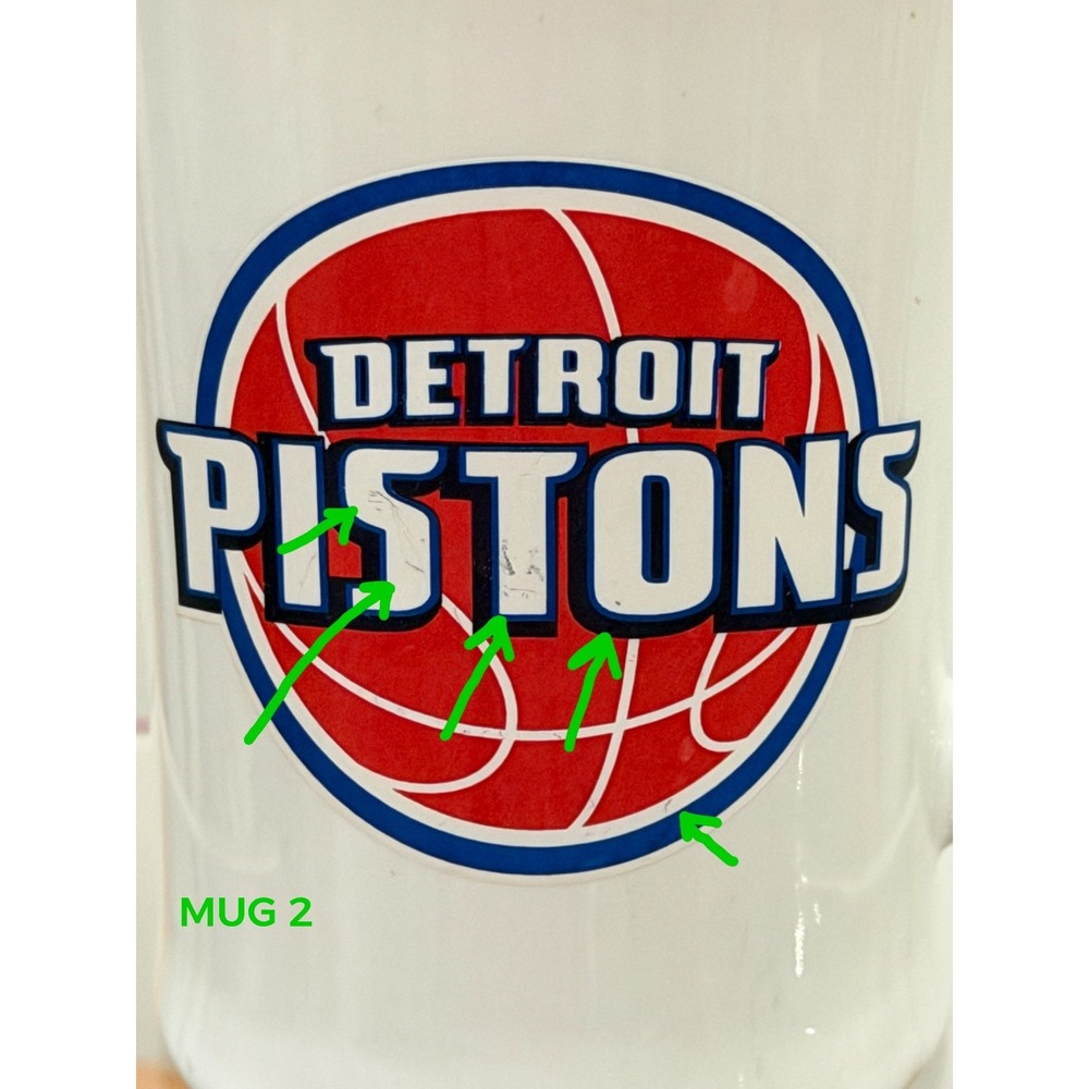 Detroit Pistons Mug Set of 2 Logo Retired Mugs NBA Basketball Coffee Mug - Picture 5 of 7
